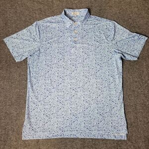Peter Millar Vinnings Performance Novelty Mens Polo Shirt Size L Summer Comfort